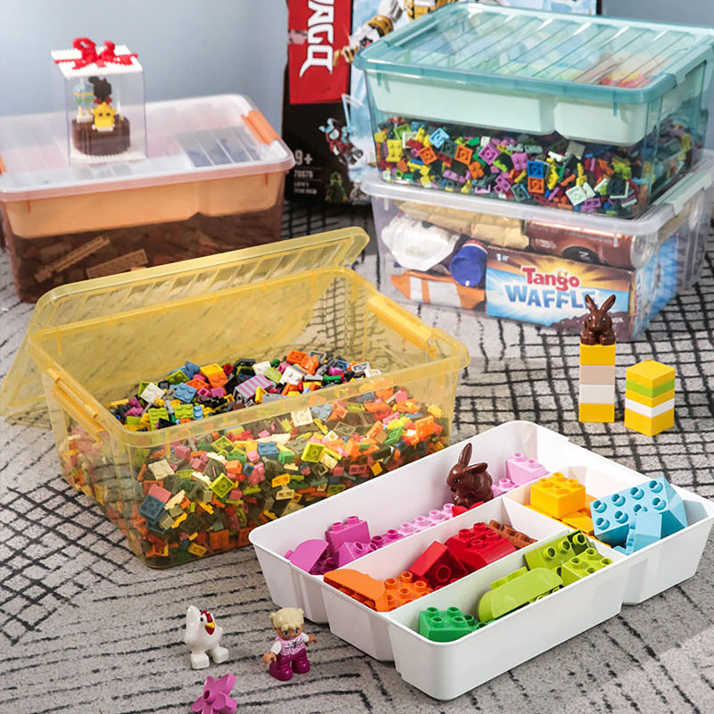 Lego Toys Snacks Children's Storage Box Transparent Compartment Organizer