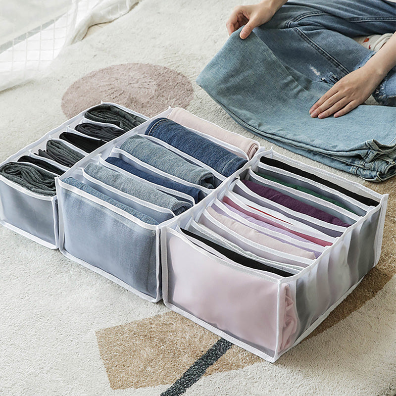 Clothes Pants Leggings Storage Compartment Transparent Wardrobe Drawer Organizer