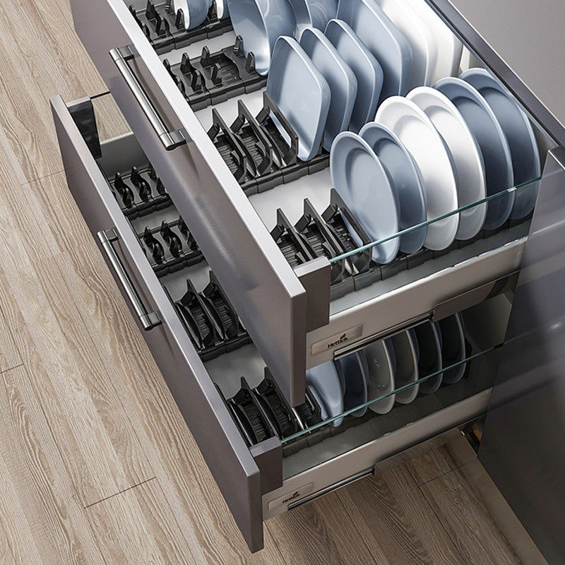 Durable Cabinet Dish Storage Kitchen Organizer Built-in Bowl Rack Drawer