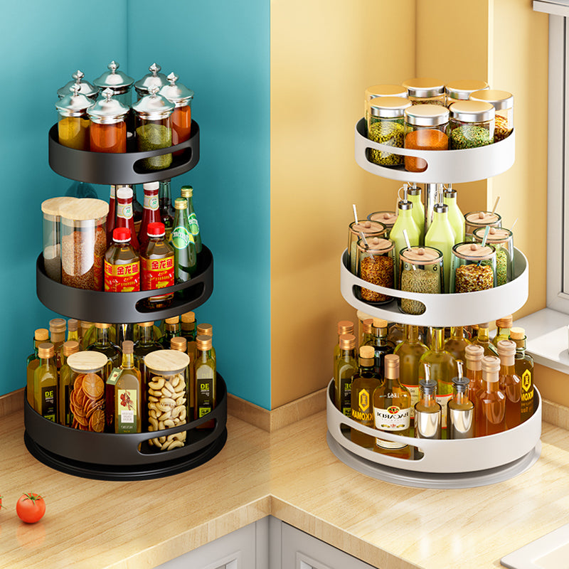 Adjustable Kitchen Seasoning Rotatable Rack Condiment Countertop Storage Box