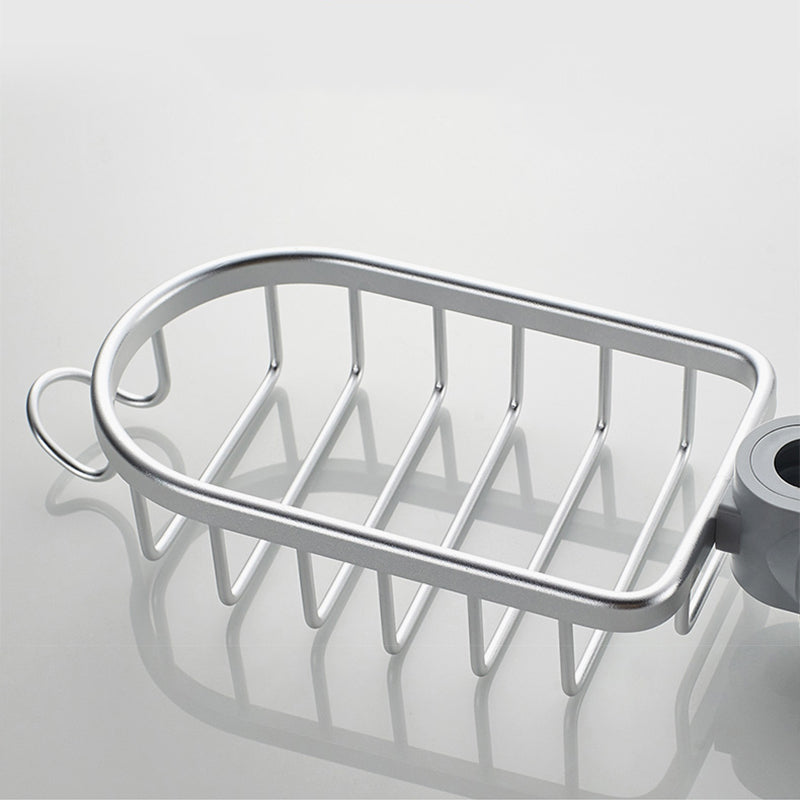 Space Aluminum Adjustable Kitchen Faucet Dishwashing Sponge Storage Drain Rack