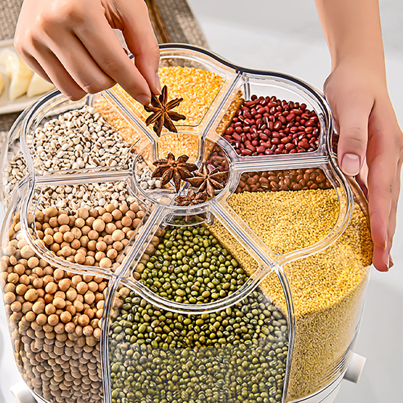 Rotating Grains Storage Box Rice Divider Bucket Sealed Food-grade Cylinder
