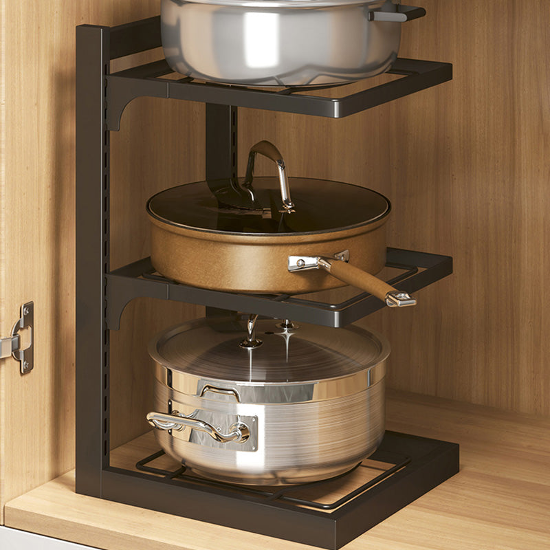 Vertical Kitchen Storage Adjustable Layer Under The Sink Pot Holder Corner Shelf