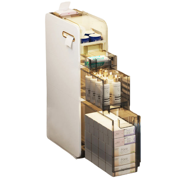 Bathroom Storage Multi-layer Cabinet Toilet Locker Drawer Removable Trolley