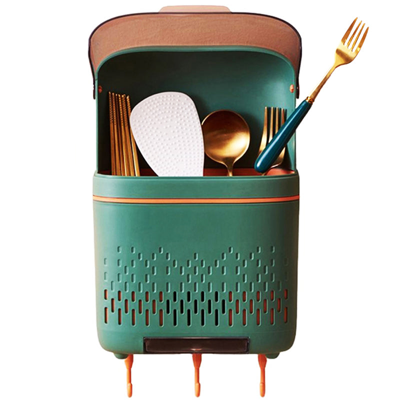 Wall-mounted Kitchen Utensils Chopsticks Holder Drying Rack Hooks Basket Divider