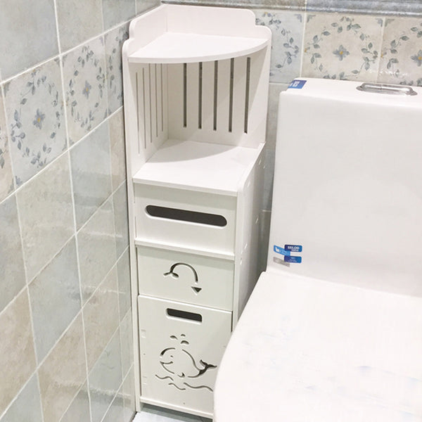 Bathroom Side Corner Toilet Rack Cabinet Narrow Shelf Floor Storage Locker