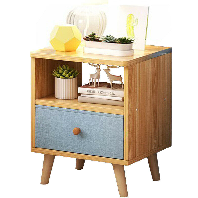 Bedside Storage Cabinet Solid Wood Modern Minimalist Drawer Shelf Single Bucket