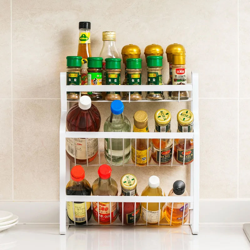 Kitchen Shelf Seasoning Condiment Spice Organizer Drain Rack Bathroom Shelves