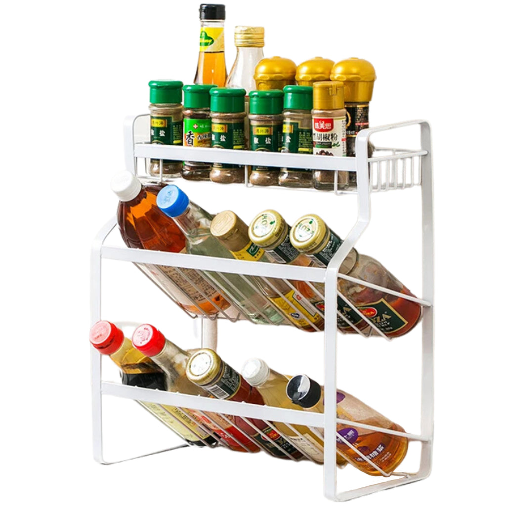 Kitchen Shelf Seasoning Condiment Spice Organizer Drain Rack Bathroom Shelves